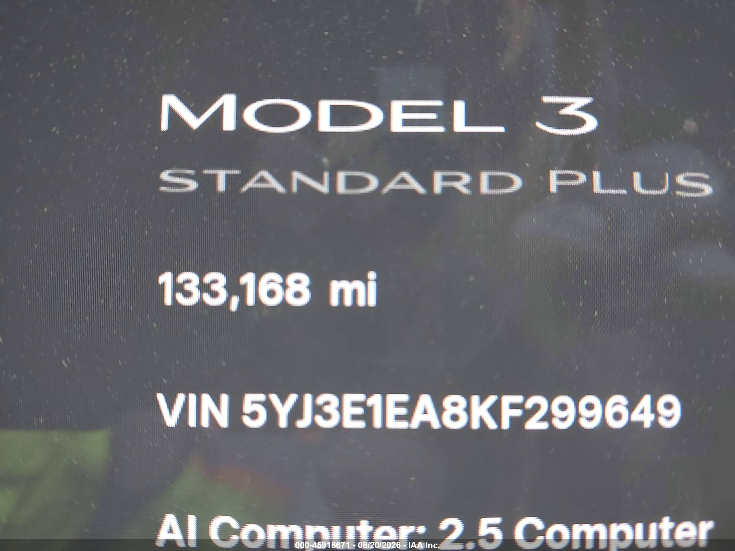 2019 TESLA MODEL 3