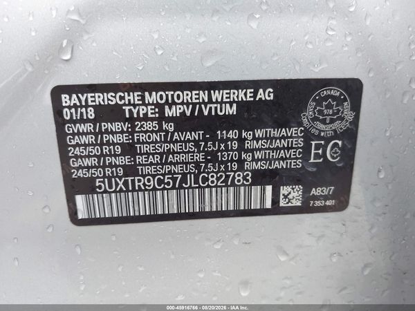 2018 BMW X3 XDRIVE30I