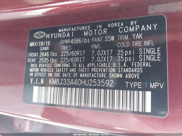 2017 HYUNDAI TUCSON SE