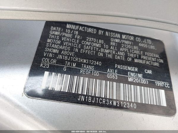 2019 NISSAN ROGUE SPORT S