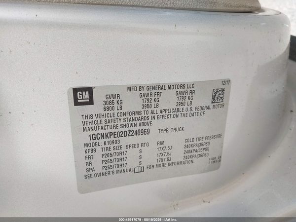 2013 CHEVROLET SILVERADO 1500 WORK TRUCK — I9