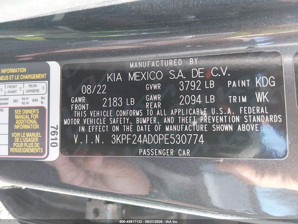 2023 KIA FORTE LXS