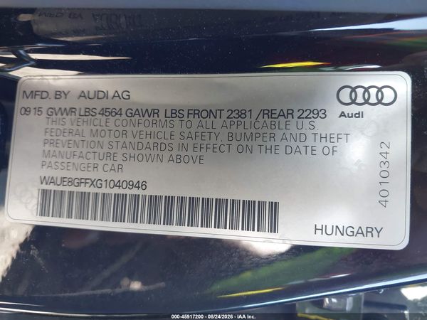 2016 AUDI A3 2.0T PREMIUM