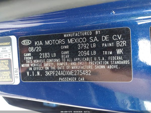 2021 KIA FORTE LXS
