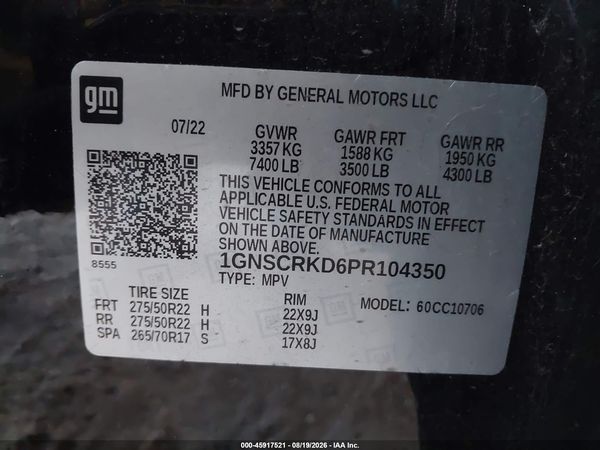 2023 CHEVROLET TAHOE 2WD RST — I9