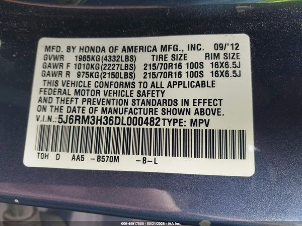 2013 HONDA CR-V LX