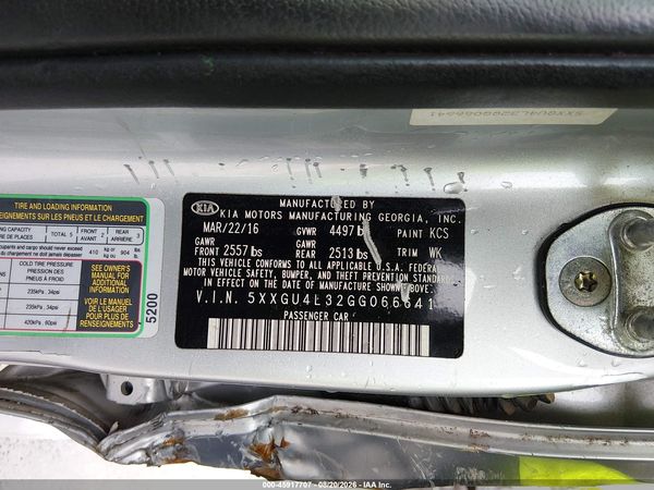2016 KIA OPTIMA EX