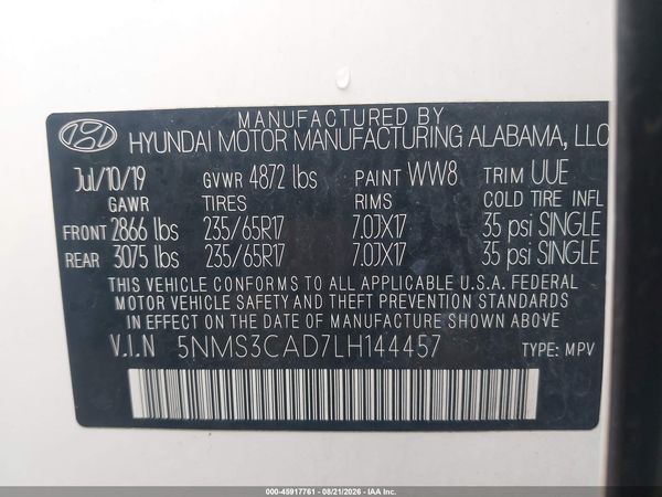 2020 HYUNDAI SANTA FE SEL