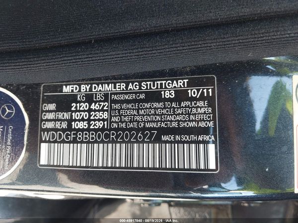2012 MERCEDES-BENZ C 300 SPORT 4MATIC