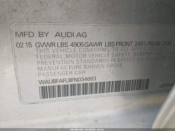 2015 AUDI A4 2.0T PREMIUM