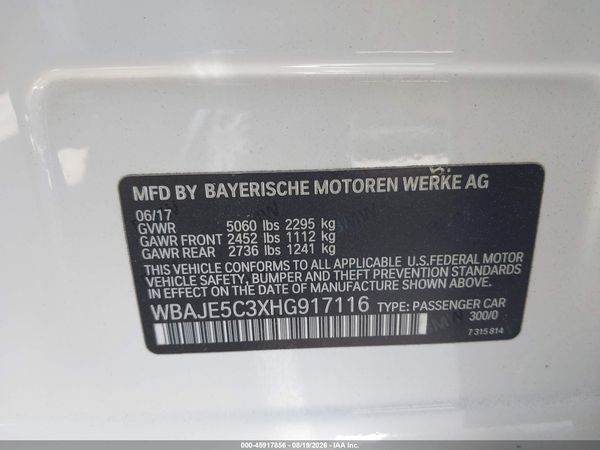 2017 BMW 540I