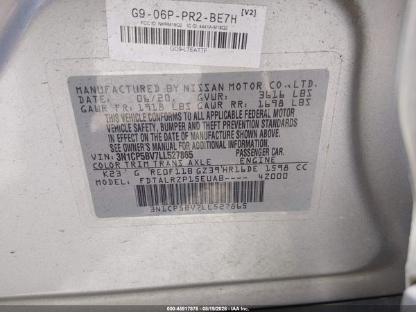2020 NISSAN KICKS S XTRONIC CVT — I9