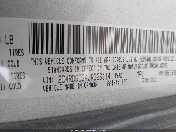 2018 DODGE GRAND CARAVAN SXT