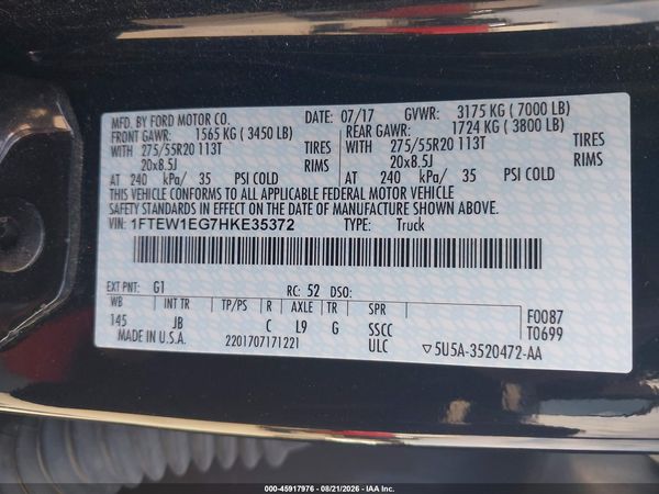 2017 FORD F-150 XLT