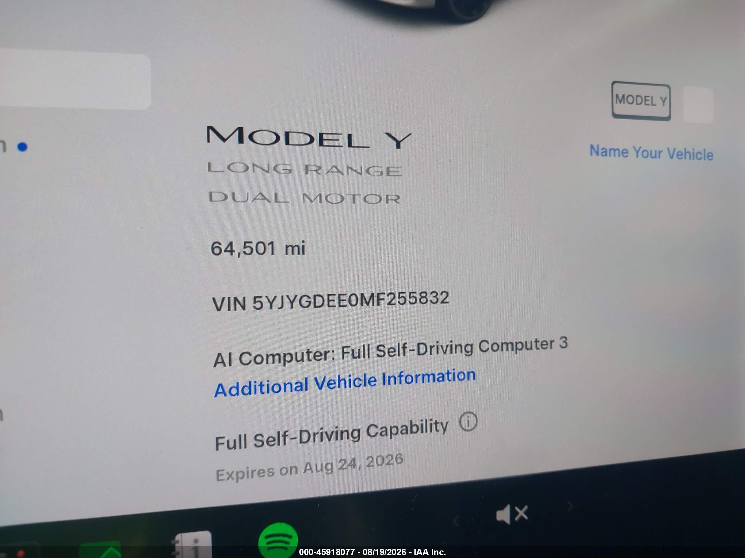 2021 TESLA MODEL Y