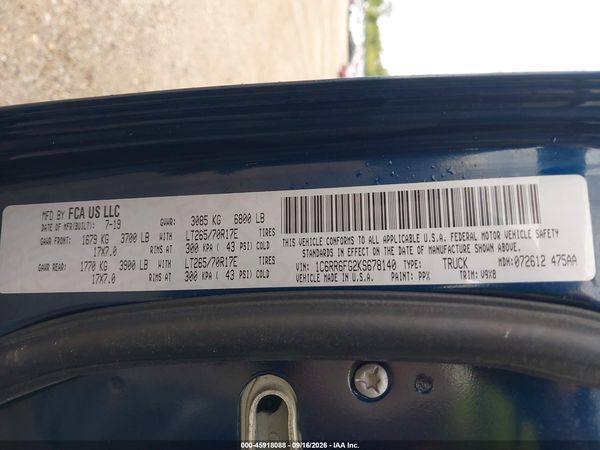 2019 RAM 1500 CLASSIC TRADESMAN  4X2 6'4 BOX — I9