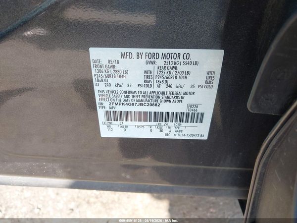 2018 FORD EDGE SE — I9