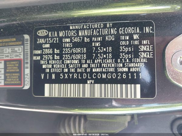 2021 KIA SORENTO S