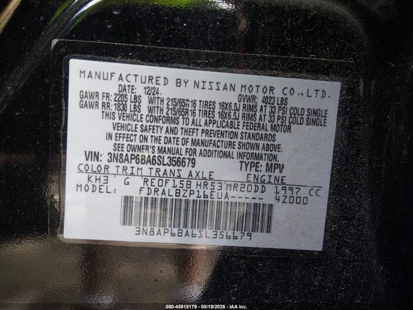 2025 NISSAN KICKS S FWD — I9