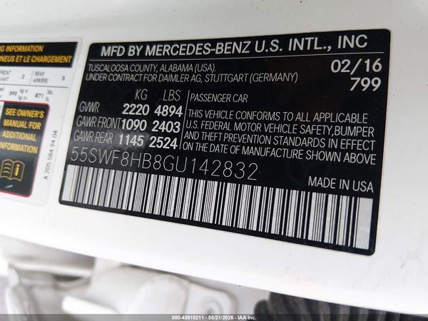 2016 MERCEDES-BENZ AMG C 63 S