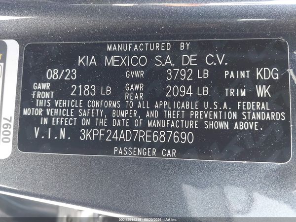 2024 KIA FORTE LX
