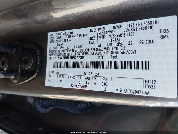 2021 FORD F-150 XLT