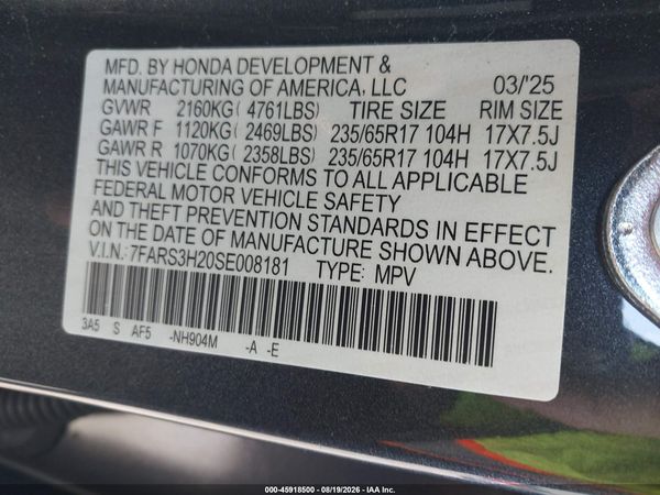 2025 HONDA CR-V LX 2WD — I9