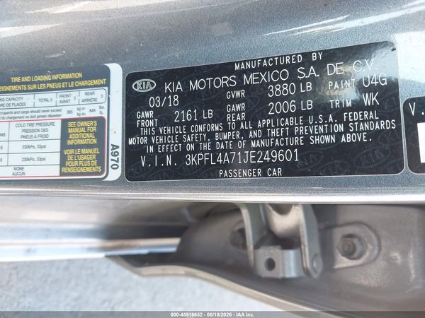 2018 KIA FORTE S
