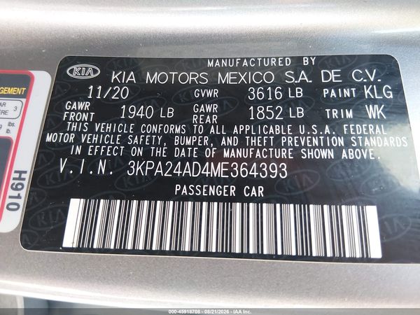 2021 KIA RIO S