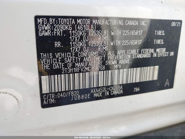 2021 TOYOTA RAV4 LE