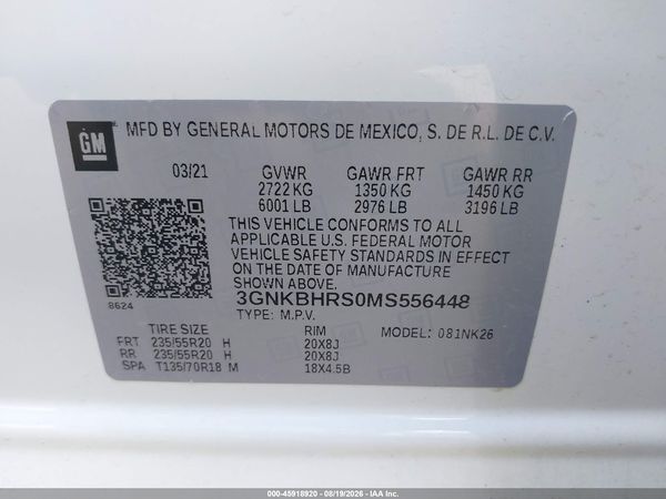 2021 CHEVROLET BLAZER AWD 2LT — I9