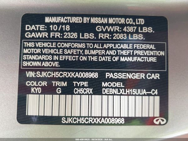 2019 INFINITI QX30 LUXE — I9