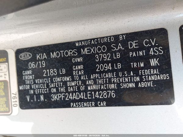 2020 KIA FORTE LXS