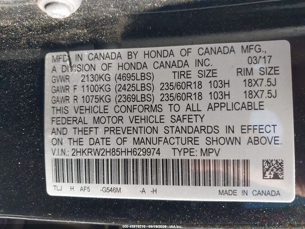 2017 HONDA CR-V EX-L/EX-L NAVI