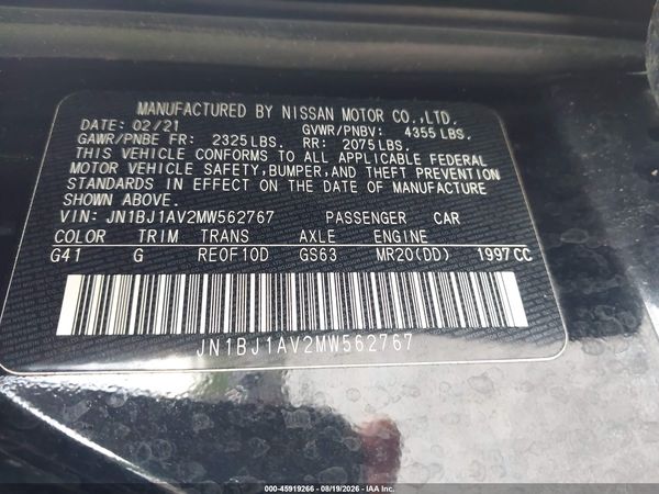 2021 NISSAN ROGUE SPORT S FWD XTRONIC CVT — I9
