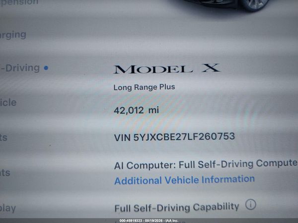2020 TESLA MODEL X