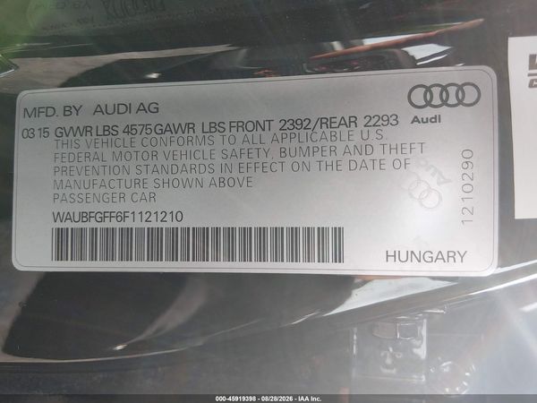 2015 AUDI A3 2.0T PREMIUM — I9