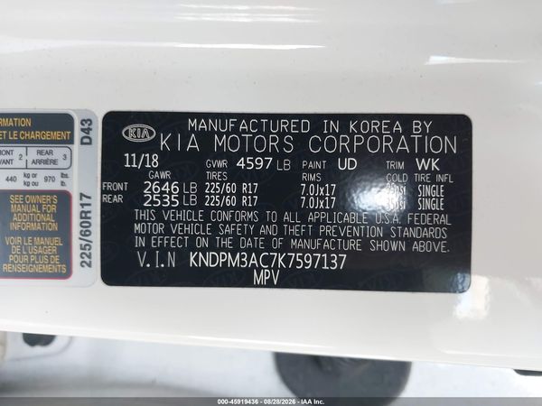 2019 KIA SPORTAGE LX