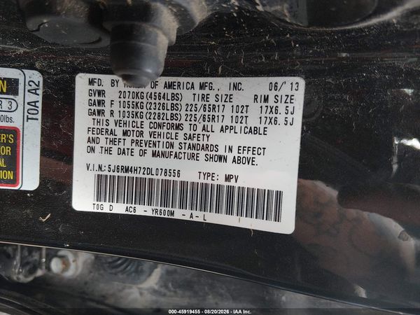 2013 HONDA CR-V EX-L