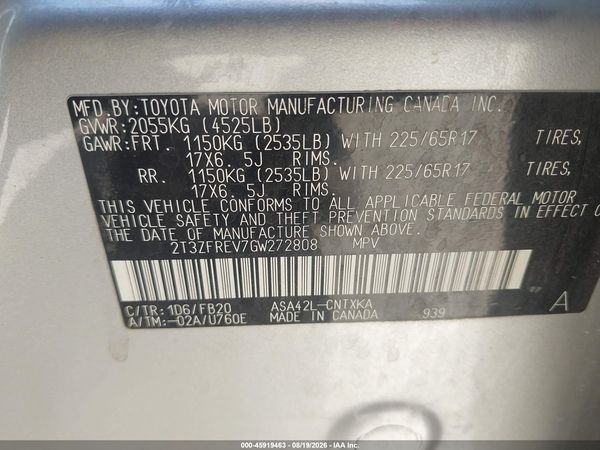 2016 TOYOTA RAV4 LE