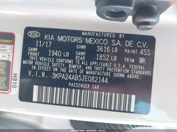 2018 KIA RIO LX