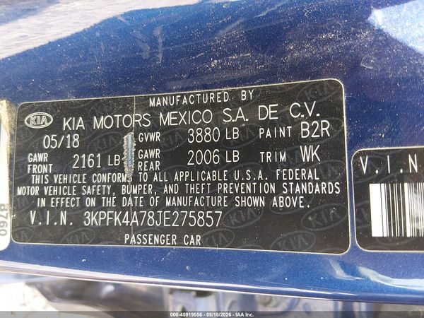 2018 KIA FORTE LX