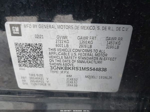 2021 CHEVROLET BLAZER AWD RS — I9