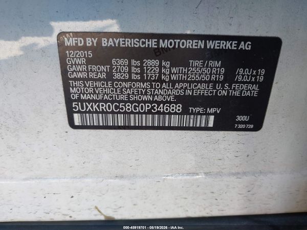 2016 BMW X5 XDRIVE35I