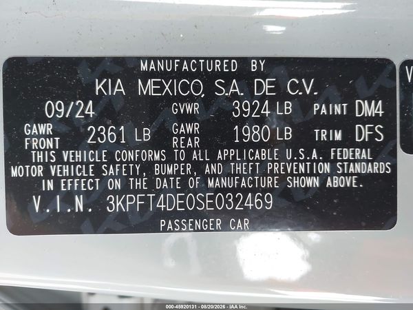 2025 KIA K4 LXS