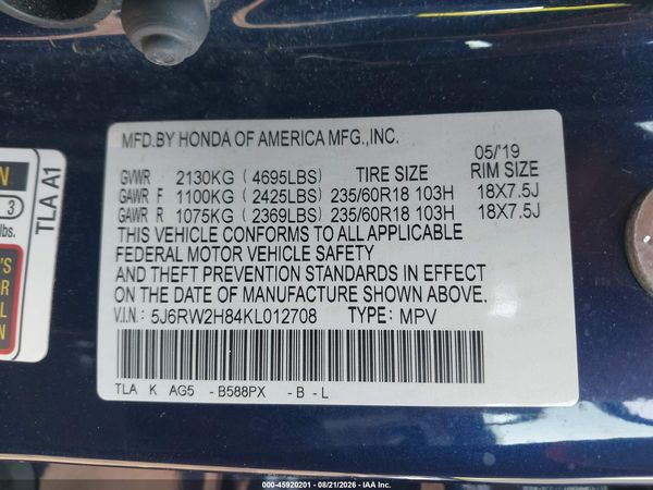 2019 HONDA CR-V EX-L
