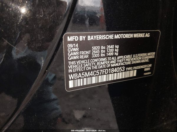 2015 BMW 535I GRAN TURISMO XDRIVE