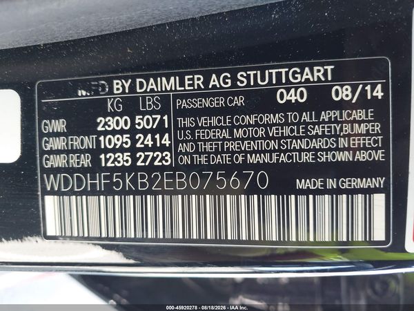 2014 MERCEDES-BENZ E 350 E350
