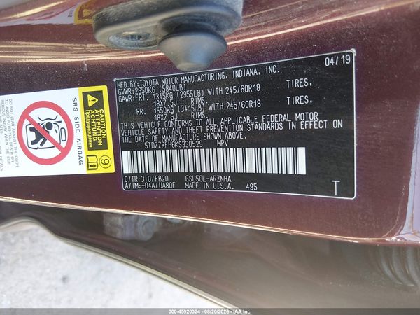 2019 TOYOTA HIGHLANDER LE
