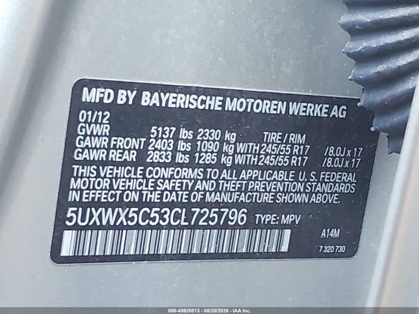 2012 BMW X3 XDRIVE28I